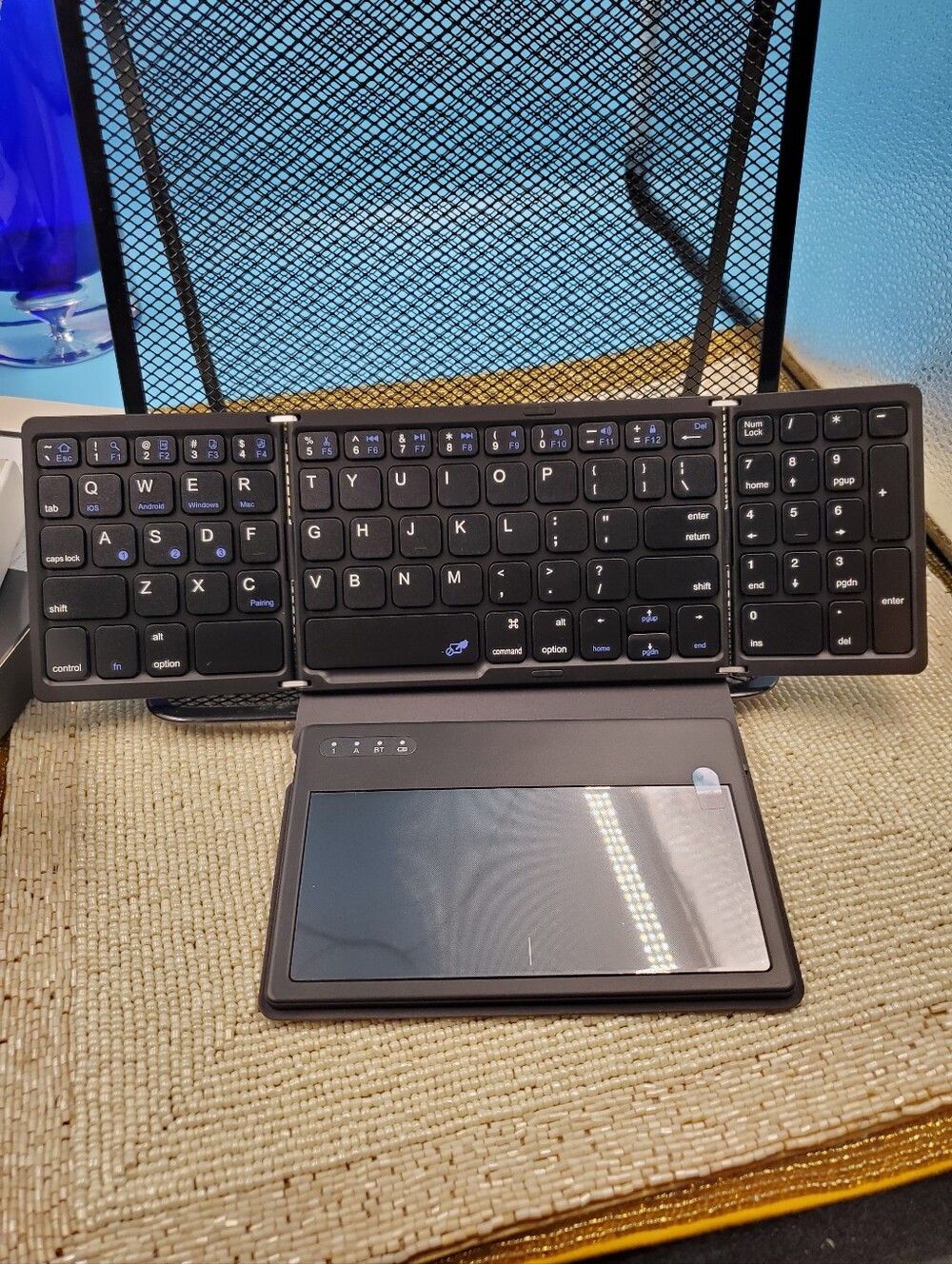 ZenRich Foldable Bluetooth Keyboard With Stand Touchpad Numeric Keypad (C16)